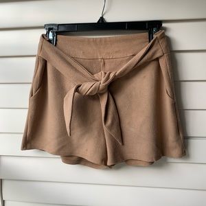 AQUA Tan Suede Shorts